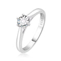 Moissanite Round Cut Sterling Silver Solitaire Engagement Ring