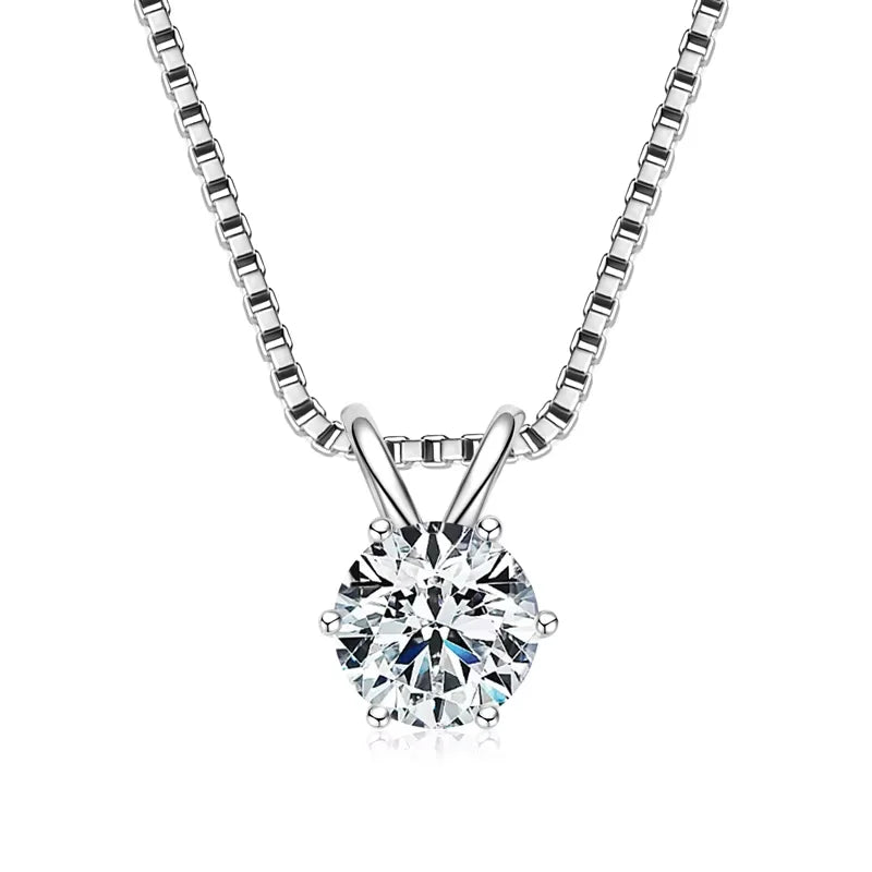 0.5Ct-5Ct Moissanite Pendant Necklace with Certificate for Women Original Real 925 Silver Chain Solitaire Drop Necklaces