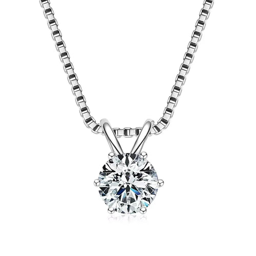 0.5Ct-5Ct Moissanite Pendant Necklace with Certificate for Women Original Real 925 Silver Chain Solitaire Drop Necklaces