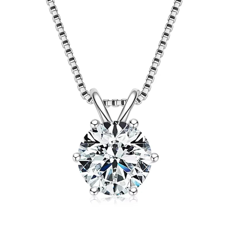 0.5Ct-5Ct Moissanite Pendant Necklace with Certificate for Women Original Real 925 Silver Chain Solitaire Drop Necklaces