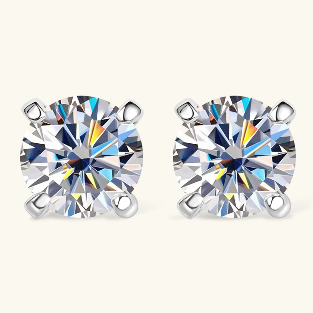 Elegant Moissanite Screw Stud Earrings