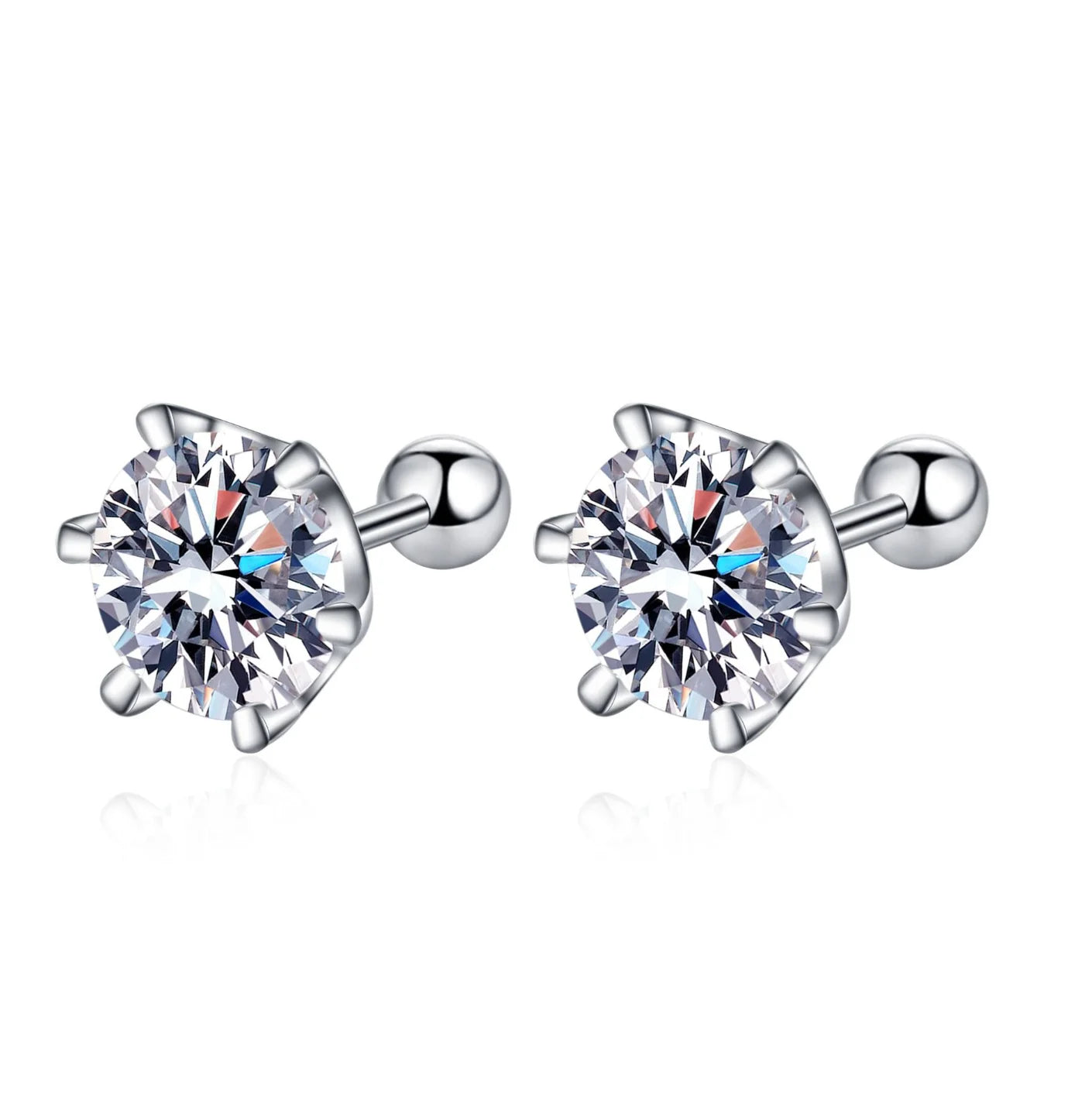 Elegant Moissanite Screw Stud Earrings